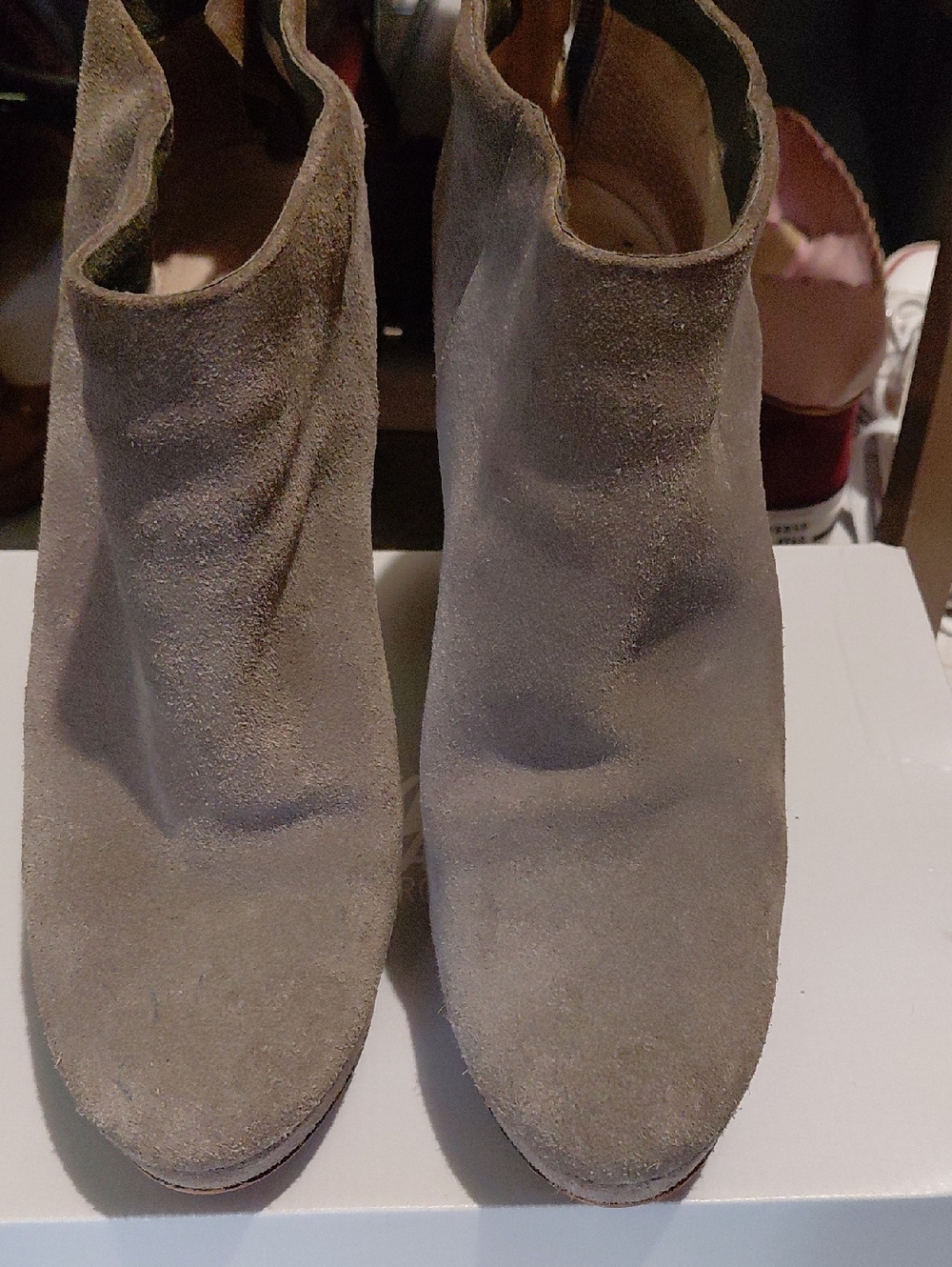 Michael Kors Taupe Suede Chelsea Ankle Booties